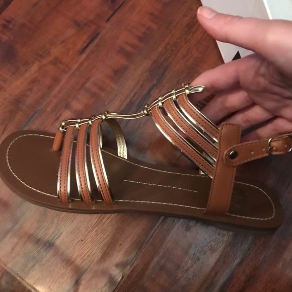 New DOLCE VITA Tan & Gold Gladiator Sandals 8.5 - Picture 5 of 5